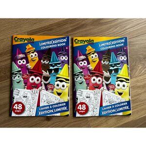 Crayola Limited Edition Coloring Book Retired Colors Crayon Characters Bundle x2